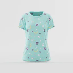Mint Celestial Bunny & Cat T-Shirt