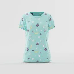 Mint Celestial Bunny & Cat T-Shirt