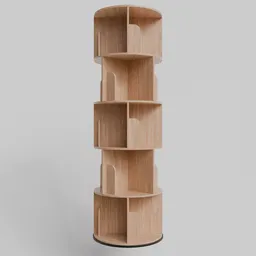 Modular Cylindrical Rotating Bookshelf