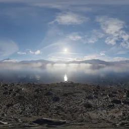 Sunny Cloudy Day at Lake