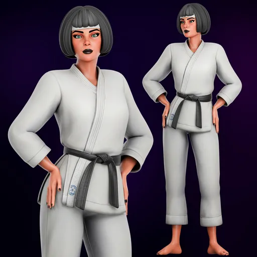 Female karate character - Rigged