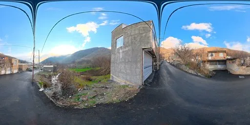 Rural Mountain Road Spring Village HDRI