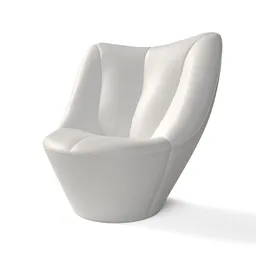 Highly detailed modern 3D armchair model, white, rendered in Blender, suitable for interior design visualizations.
