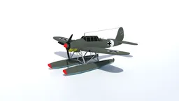 Detailed 3D Blender model of a Low Poly Arado Ar 196 seaplane with textures, optimized for CG visualization.