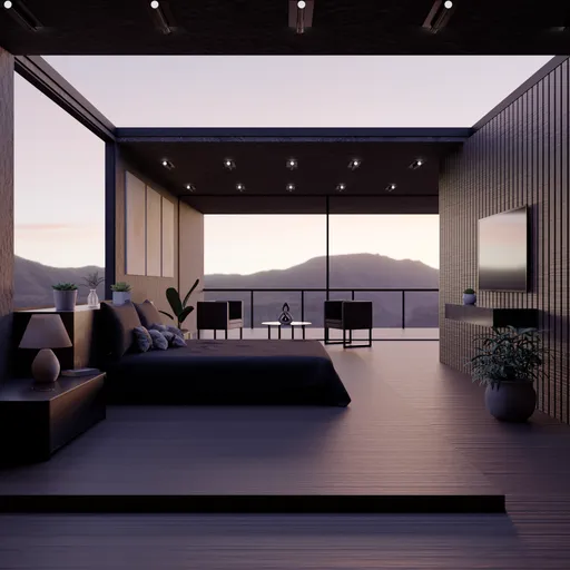 Modern dark bedroom