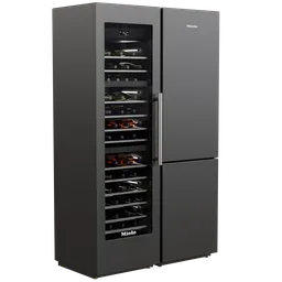 Highly detailed Blender 3D model of modern MIELE wine fridges with realistic textures and cycles render.