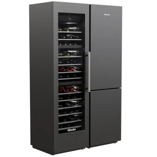 Highly detailed Blender 3D model of modern MIELE wine fridges with realistic textures and cycles render.