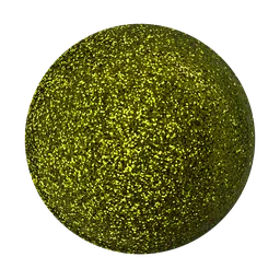 High-resolution PBR Yellow Glitter fabric material for 3D Blender textures with reflective sparkles for festive designs.