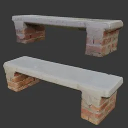 Concrete and Brick Bench