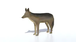 3D jackal model with a simplified geometry for rendering, CG visualization, and animation in Blender 3D.