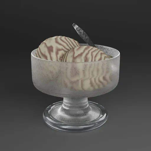 Ice Cream in Frosted Glass Cup