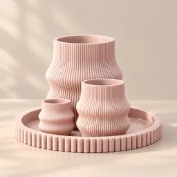 Fluted Vase Trio Set