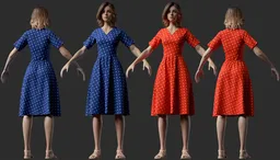 Vintage Polka Dot Summer Female