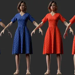 Vintage Polka Dot Summer Female