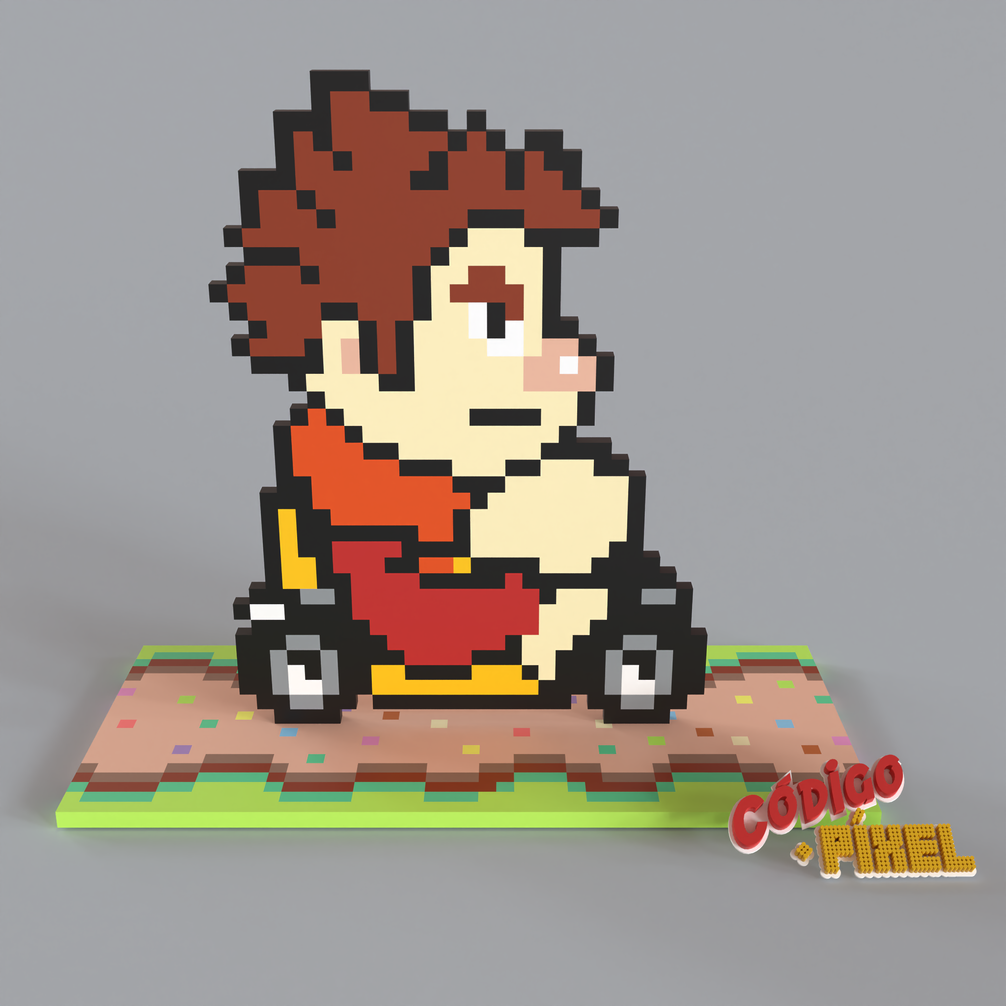 SMK046 - Super Pixel Kart Ralph | FREE 3D Character models | BlenderKit