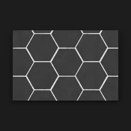 "Hexagon frame 3D model for Blender 3D – A black and white tile with a striking hexagonal pattern inspired by Leo Valledor's artwork. Enhance your gamer room with this unique design reminiscent of a reactor core by Mac Conner. Perfect for adding a touch of contrast and sophistication to your 3D projects."