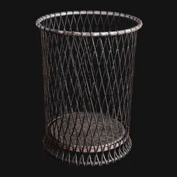 Office Metal-Mesh Wastebasket Black