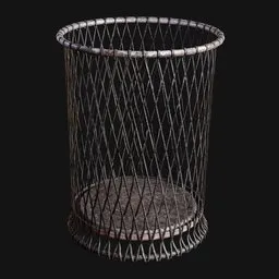 Office Metal-Mesh Wastebasket Black