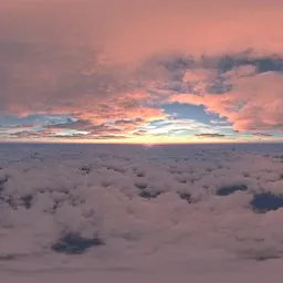 Sunset over the clouds