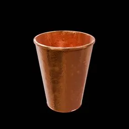Detailed 3D rendering of a textured copper glass, ideal for Blender 3D projects, with a focus on realism and decoration.