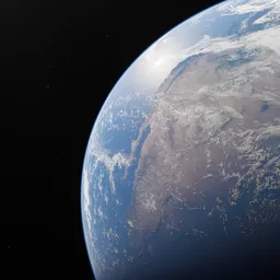 Above Planet Earth in Space