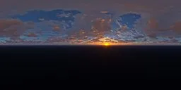 Dramatic 10K resolution HDR image with a vivid sunset amid clouds perfect for realistic scene lighting.