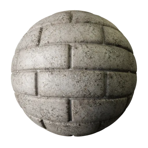 High-resolution PBR brick texture with realistic displacement for 3D modeling in Blender and other software.