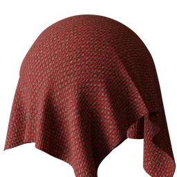 Red and Charcoal Wool Blend Canvas