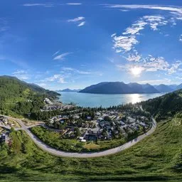 Aerial Town Landscape Sunny