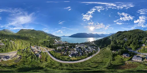 Aerial Town Landscape Sunny