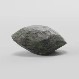 3D Blender-ready ultra low-poly rock with realistic PBR textures, optimal for landscape modeling.