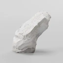 "Fragment of stone 3D model for Blender 3D - Close up of a rock on a white surface with a gray background. Photoscan of a fragment of stone found during the slope reconstruction."