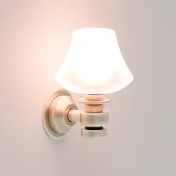 3D-rendered minimalist wall lamp for Blender, suitable for subtle lighting in digital architectural scenes.