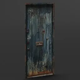 Very aged metallic door