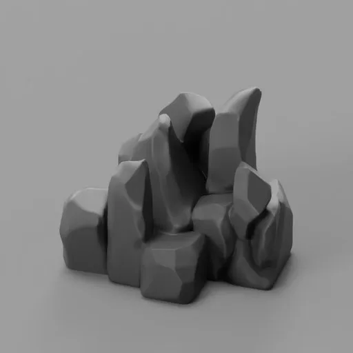 Stylized rock cluster sculpture