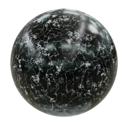 Highly detailed procedural black marble texture for 3D modeling and rendering, compatible with Blender and other PBR applications.