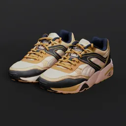 Highly detailed 3D rendered unisex sneakers, ideal for Blender animations and virtual fashion showcases.
