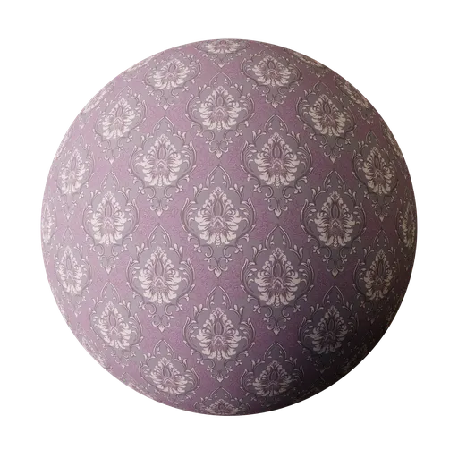 High-resolution purple wallpaper material with intricate patterns for 3D modeling in Blender, compatible with PBR workflows.