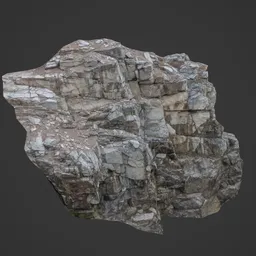 Detailed 3D model of a textured rocky cliff for Blender environment design, optimized for virtual landscapes.