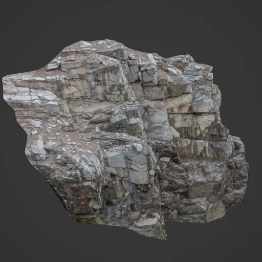 Detailed 3D model of a textured rocky cliff for Blender environment design, optimized for virtual landscapes.