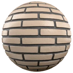 Beige Painted Brick Wall Black Mortar