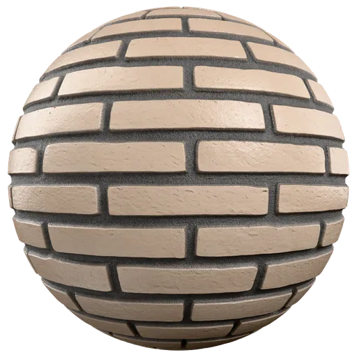 Beige Painted Brick Wall Black Mortar