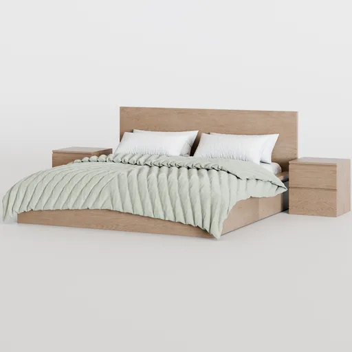 Ikea Malm Bed and Storlinkta Nightstand