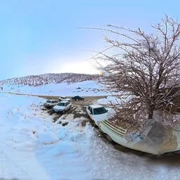 Snowy Orchard Lake Winter Rural HDRI