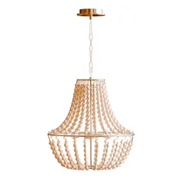 Wood Bead Chandelier