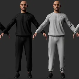 Male Casual Tracksuit Outfit Character