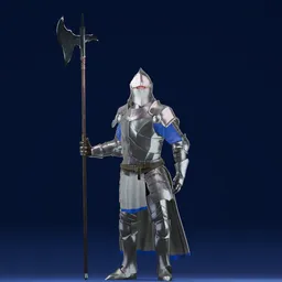 Knight With Axe- LowPoly