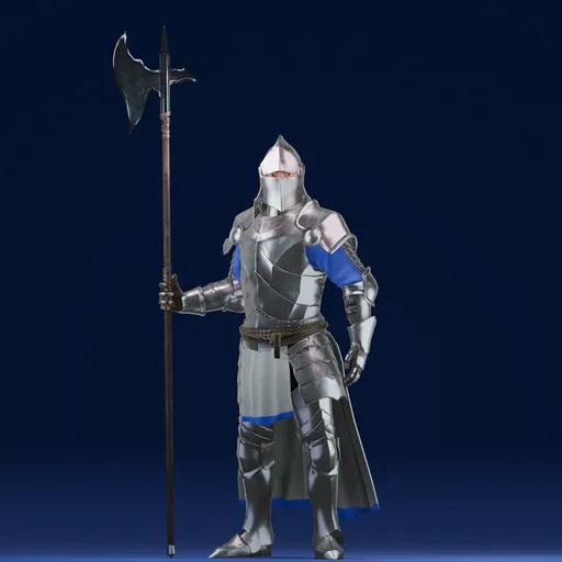 Knight With Axe- LowPoly