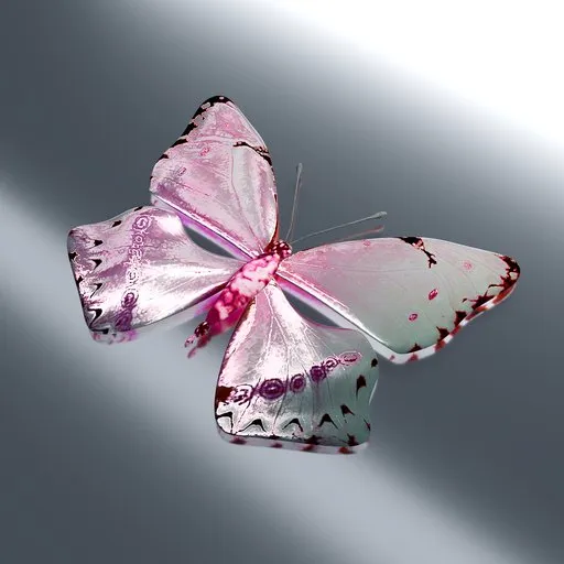 Butterfly with white and pink wings