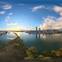 City Buildings Dramatic Sunset Sky